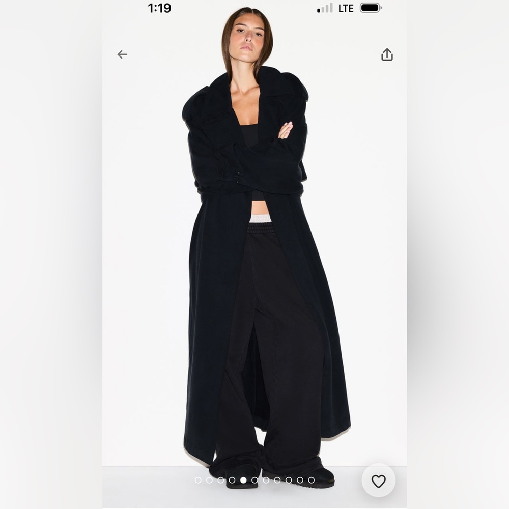 SKIMS Black Fleece Trench Coat